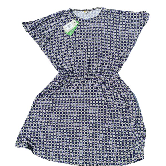 NWT Boden Women's Green Flutter Sleeve Jersey Dress in Moroccan Diamond(Sz 14R) - Picture 3 of 8